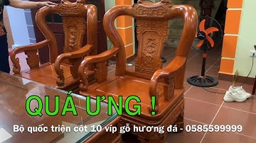 BÀN GIAO: Bộ Minh Quốc Triện Gỗ Hương Đá Cột 10 của Cô Thanh - Hà Nội | Đồ Gỗ Bảo Lộc