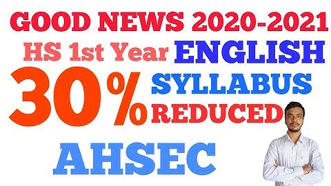 HS 1st Year English Reduced Syllabus, 2020-21