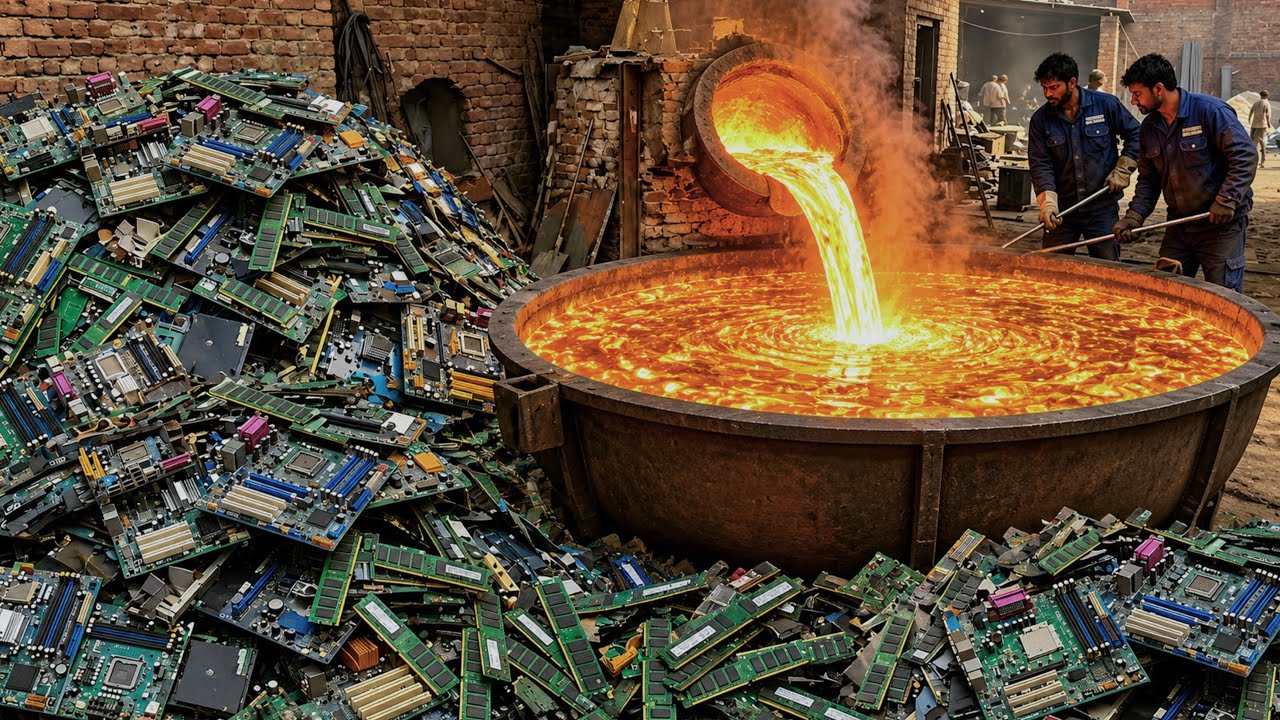 Process of Extraction 24K Gold from Old Used Motherboard Waste | Gold ...