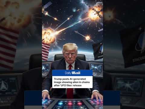Trump posts AI-generated image of himself walking with alien