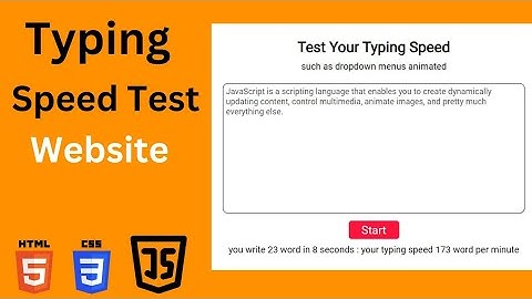 Typing Speed Test Website Using HTML CSS and JavaScript in Hindi