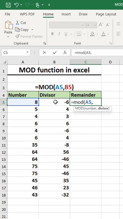How to use MOD function in excel - YouTube