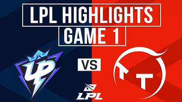 UP vs TT Highlights Game 1 | LPL 2025 Split 3 | Ultra Prime vs ThunderTalk Gaming