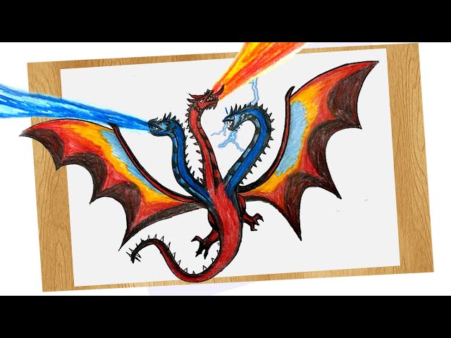 Fantasy RPG Fire Dragon drawing white background Stock Illustration   Adobe Stock