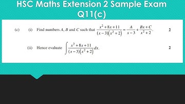 Integration using partial fractions from the NESA sample HSC Extension 2 Exam