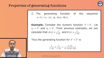 Discrete Numeric Functions and Generating Functions