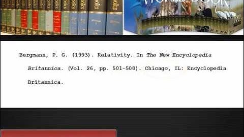 Bibliography or Reference Listing Guide  for Other Print Sources-An entry in an encyclopedias