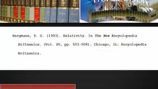 Bibliography or Reference Listing Guide  for Other Print Sources-An entry in an encyclopedias