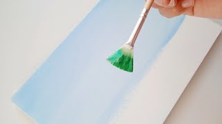 How to Paint a Green Forest Very Easy / Acrylic Painting Techniques