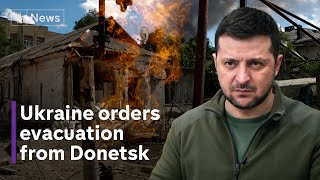 President Zelenskyy orders evacuation from Donetsk as Putin celebrates Navy Day in Russia