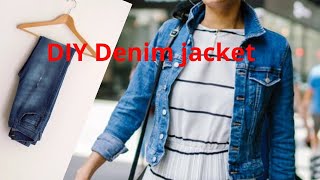 DIY Denim jacket from old jeans/reuse old jeans/stylish jacket from old jeans in tamil with subtitle