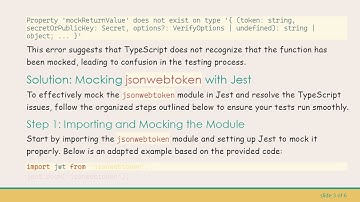 Mastering jsonwebtoken Mocking in Jest
