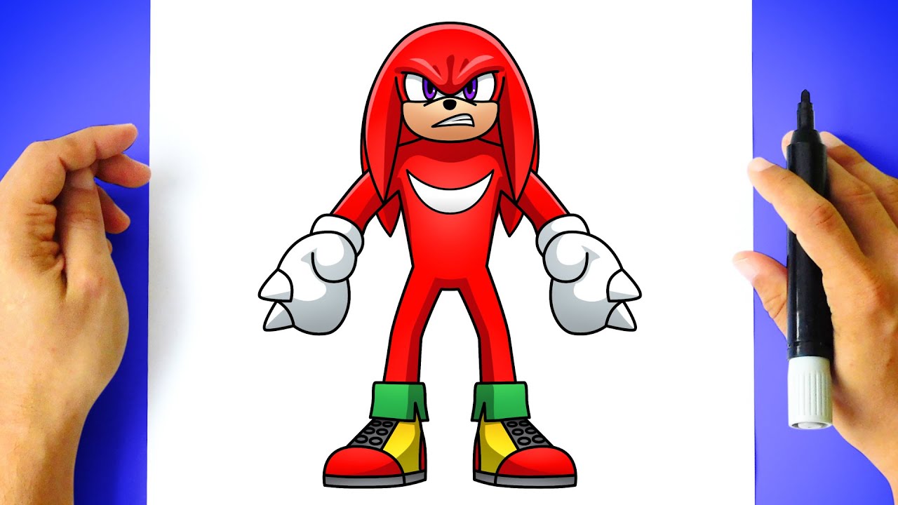 Como DESENHAR o KNUCKLES do SONIC 2 - Cómo DIBUJAR a KNUCKLES de SONIC 2 -  DRAWING KNUCKLES SONIC 2 