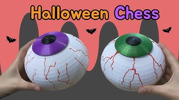 Creepy eyeball case for Halloween Chess with 3D pen