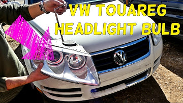 VW TOUAREG HEADLIGHT BULB REMOVAL REPLACEMENT 2002 2003 2004 2005 2006 2007 2008 2009 2010