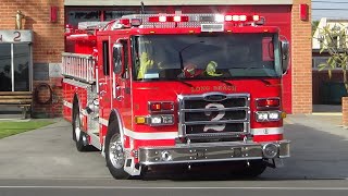 Long Beach Fire Dept NEW  Engine 2 Responding