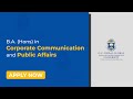 B A Hons Corporate Communication Public Affairs At JSJC B A Hons Corporate Communication Public Affairs At JSJC