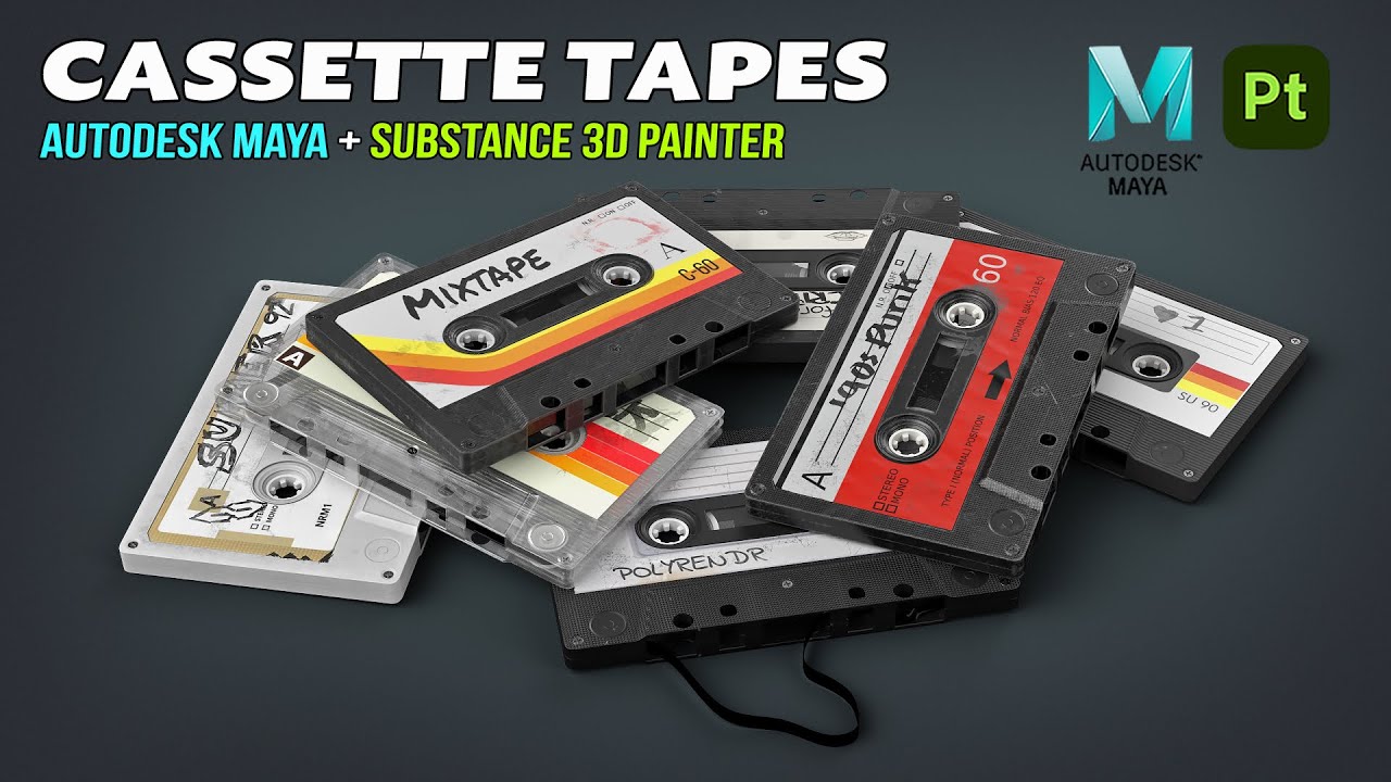 Cassette Tapes | Autodesk Maya + Substance 3D Painter