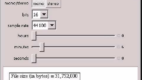 Audio File Size Calculator
