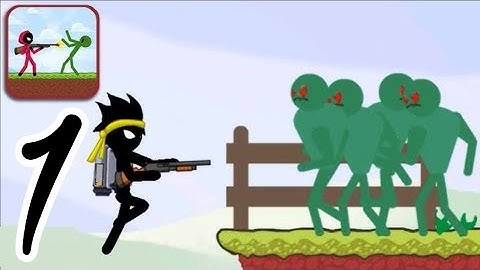 Stickman vs Zombies - Gameplay Walkthrough Part 1 Prologue, Green Hills (Android, iOS) #1