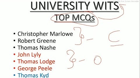 #University_Wits #Elizabethan_Age University Wits Top MCQs // History of English Literature