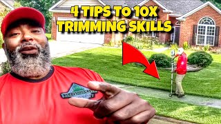 Get the perfect edge on a sidewalk with a string trimmer every time using these tips IN 4K