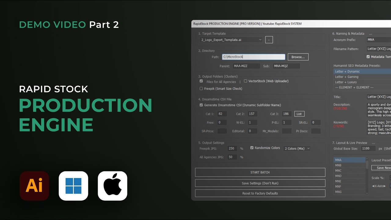 How to Use the RapidStock Production Engine | Demo (No Cuts) Part 2