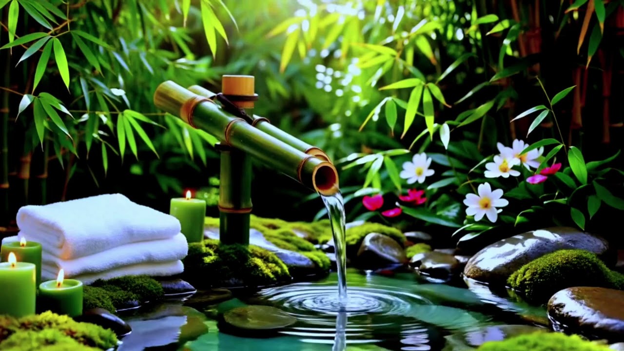 Calming Nature Escape – Flowing Water & Beautiful Piano Melodies