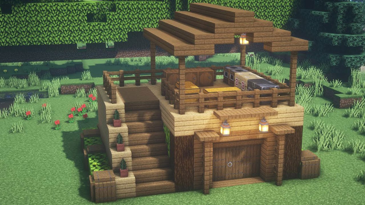 Minecraft | How to Build a Wooden House |Simple House Tutorial #129 ...