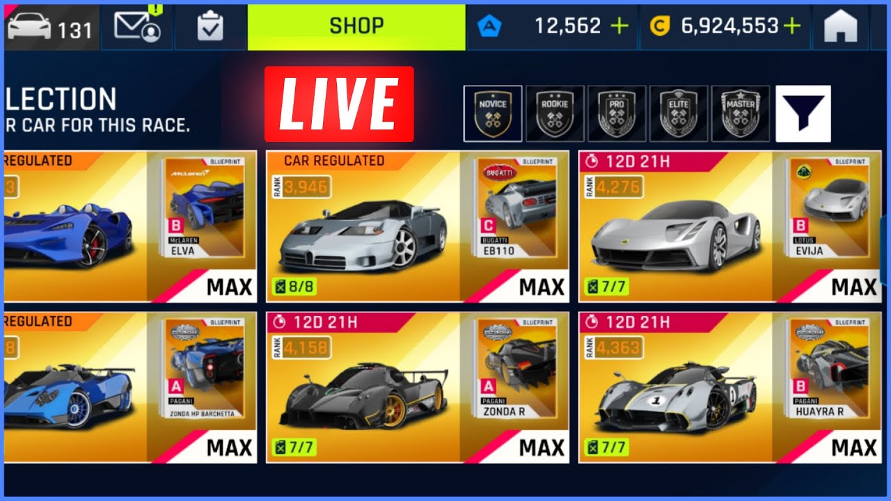 Asphalt 9 🔴 Live Stream Club Clash & Pagani Huayra R MP2 - YouTube