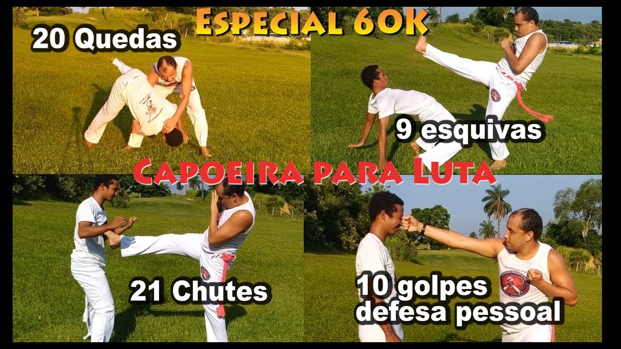 60 movimentos de capoeira para Luta (51 Golpes e 9 esquivas) - Técnicas de defesa pessoal