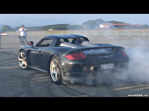 Porsche Carrera GT Goes CRAZY!! - MAD Burnouts and Donuts!!
