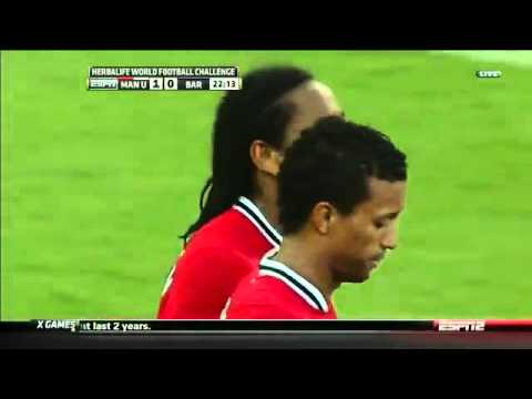 BAR vs MAN U: 0-1 GOAL Nani - Backflip Celebration