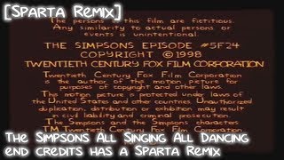Sparta Remix The Simpsons All Singing All Dancing End Credits Has A Sparta Remix