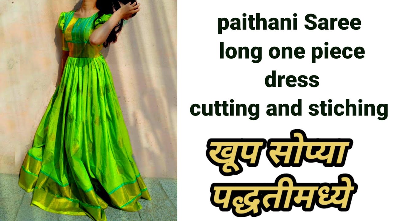 Paithani saree converred into long dress/ Paithani saree / Shivshahi Paithani  dress material - YouTube