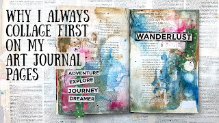 Why I always collage in my art journal before I paint 🦋 Shanouki 🦋 Art Journaling