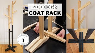 Build a Modern Free Standing Coat Rack, Woodworking