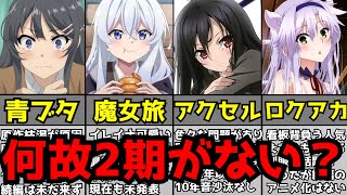 【絶望】2期続編が待ち望まれているが何故かどれだけ待っても来ないアニメ【青ブタ、アクセル・ワールド、魔女の旅々、ノーゲーム・ノーライフ】