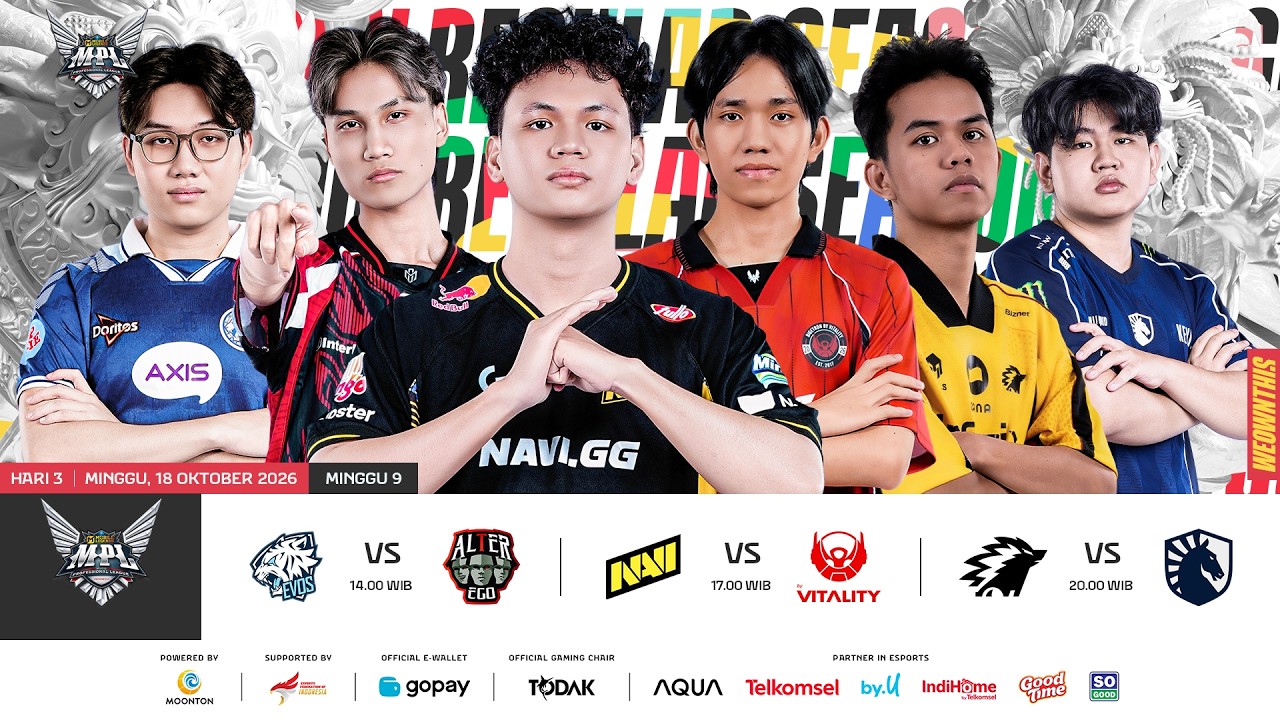 🔴 LIVE | MPL ID S18 | Minggu 9 Hari 3 | Bahasa Indonesia 썸네일