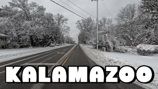 Driving Around Snow-Covered Kalamazoo, Michigan