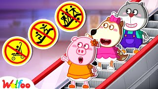 Download Lagu NEW | Escalator Mall Adventure - Safety Tips for Kids | Wolfoo Channel | Kids Cartoon MP3