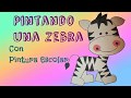 Pintando una Cebra / Zebra con pintura escolar - Tempera y vinilo en agua