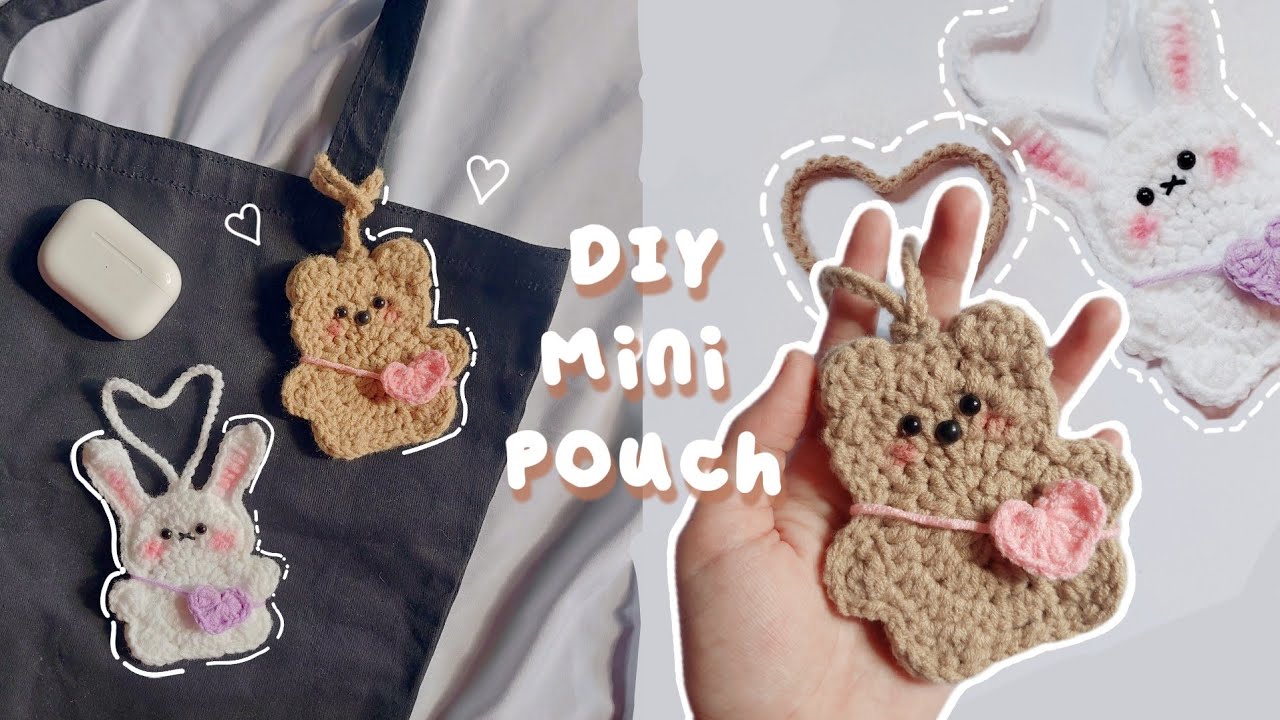 ♡ Crochet Cute Mini Pouch Tutorial