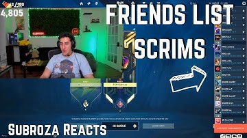 TSM Subroza REACTS to his FRIENDS LIST SCRIMS... | VALORANT Clips