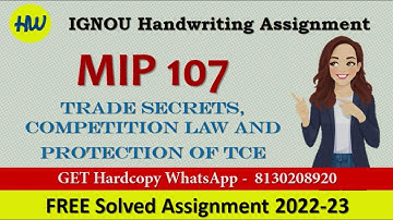 MIP 107 SOLVED ASSIGNMENT 2022-2023 | IGNOU HANDWRITING SOLVED ASSIGNMENT 2022-2023