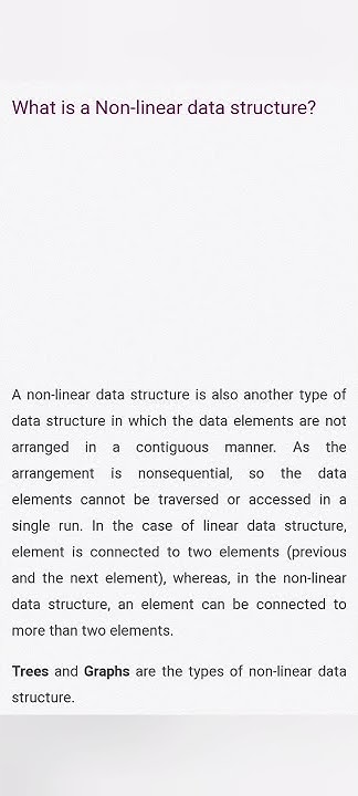 Difference between linear and non - linear Data Structure - YouTube