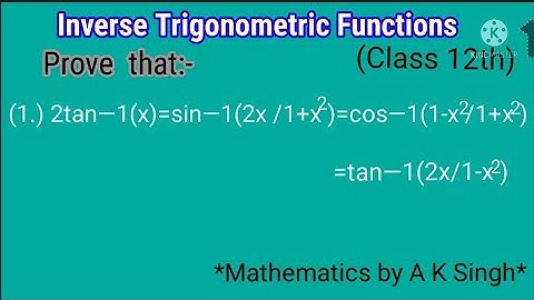 Inverse Trigonometric Functions Formula class 12th #formula#video