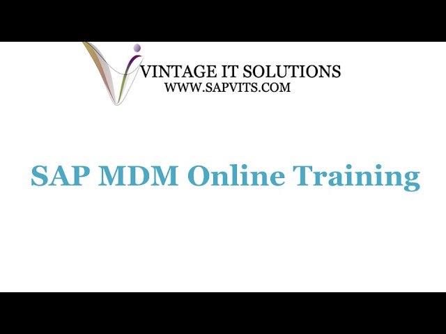 SAP MDM Online Training Video Hyderabad