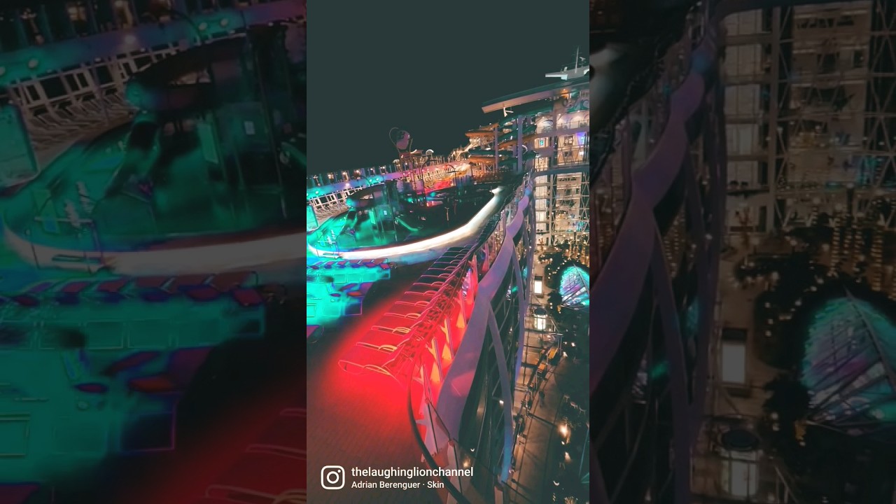 Wonder of the Seas cruise ship at night