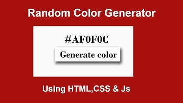 Random Color Generator using HTML, CSS & JavaScript #ColorGenerator #RandomColor #JavaScriptProject